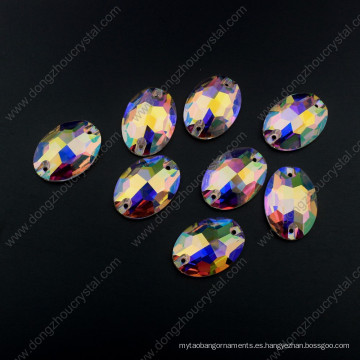 Oval Flat Back Glass Cose en piedras para los accesorios de la ropa